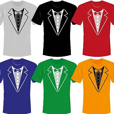 Buy Tuxedo Shirt - Fancy Dress Funny Mens Party Father Day Tshirt Top Tee • 9.99£