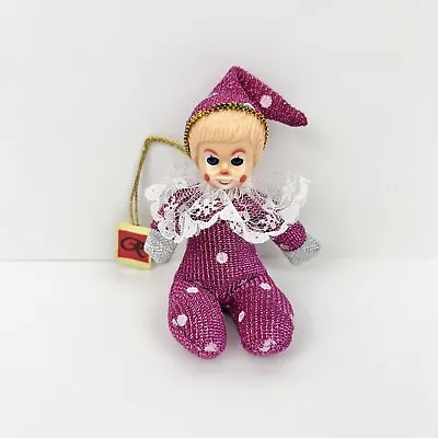 Buy Vintage Pixie Doll Christmas Tree Ornament Pink Clown Lace Blue Blinking Eyes • 17.04£