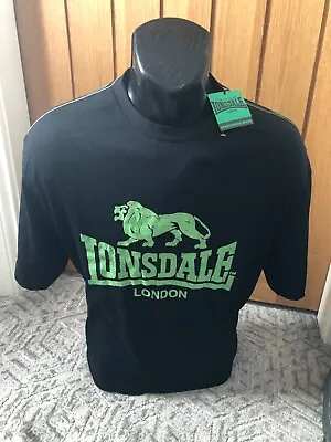 Buy Lonsdale T-Shirt London Mens Black Green Boxing Gym Training Running  Large BNWT • 9.99£