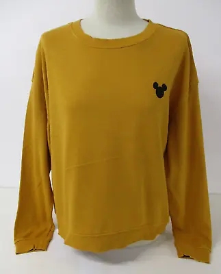 Buy DISNEY Long Sleeve T-shirt, MICKEY MOUSE Logo On Chest, Dark Yellow, X Large • 15£