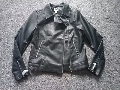 Buy Faux Leather Biker Jacket Size 12 Brand New • 25£