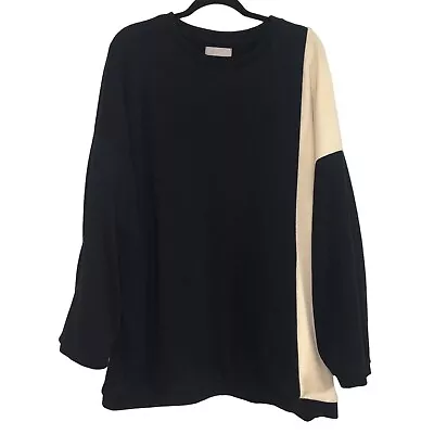 Buy Oak Fort Women’s Med Color Block Sweater Sweatshirt Pull Over Cotton Blend Basic • 17.37£
