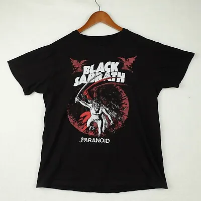 Buy Black  Sabbeth Womens T Shirt Medium Black Paranoid Band Tee Album Short Sleeve • 7.11£