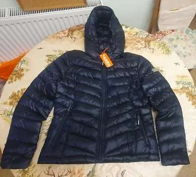 Buy XL Fuji Slick Jacket Womens Superdry Chevron Hood Jacket Hooded Coat Navy Bnwt • 69.99£