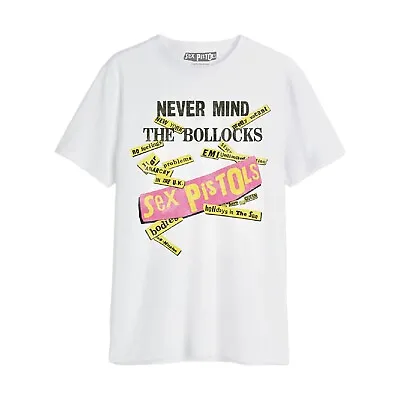Buy Official Sex Pistols Never Mind The Bollocks Mens White T Shirt Sex Pistols Tee • 13.99£