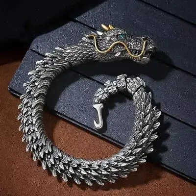 Buy Unique Vintage 3D Handmade Dragon Bracelet Gothic Jewelry Hip Hop Bangle Men • 10.19£