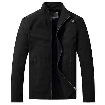 Buy Men's Casual Cotton Jacket Outdoor Lightweight Windbreaker  Stand Collar Zip Up • 37.99£