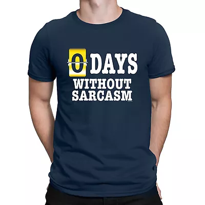 Buy 0 Days Without Sarcasm Mens ORGANIC Cotton T-Shirt Novelty Comedy Humour Funny • 8.95£