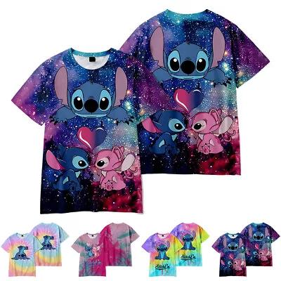 Buy Lilo And Stitch Kids 3D Print Cartoon Casual Summer Short Sleeve T-Shirt Tee Top • 8.74£