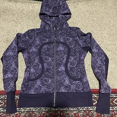 Buy LULULEMON Scuba Thick Full Zip Jacket Size 8 Purple Rose Hoodie Sweatshirt EUC • 56.88£
