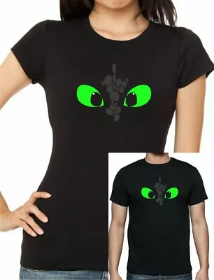 Buy How To Train Your Dragon Toothless Eyes Printed T Shirt, Unisex, Kids+ladies Fit • 21.99£