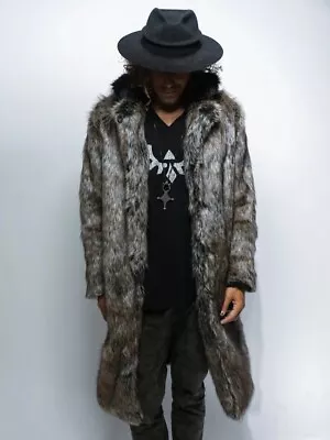 Buy SPIRITHOODS Dire Wolf Faux Fur Calf Length Coat Size XXL MSRP $449 Unisex • 165.37£