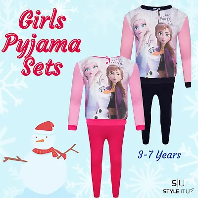 Buy Official Girls Disney Frozen II Pyjama Anna Elsa Olaf Premium PJs Sleepsuit Set • 7.99£