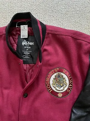 Buy Official Merchandise: Harry Potter Varsity Jacket With Genuine Leather Sleeves • 55.55£
