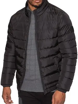 Buy Mens Quilted Jacket Zip Up Bubble Plain Padded Puffer Winter Warm Outerwear Coat • 24.99£