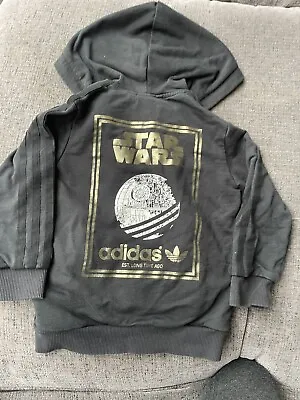 Buy Adidas Star Wars Jacket Hoodie Black Age 4-5 • 20£