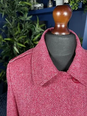 Buy House Of Bruar Pea Coat 100% Wool Double Breasted Pink Womens Uk 10 • 59.99£