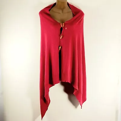 Buy Cadenza Italy Cape / Poncho / Wrap, Wool & Cashmere, Bright Pink With Toggles • 19.99£