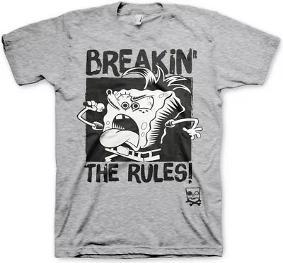 Buy SpongeBob SquarePants Breakin' The Rules T-Shirt Heather-Grey • 26.91£