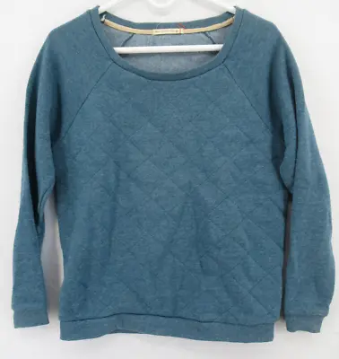 Buy Alternative Womens Small Sweatshirt Blue Long Sleeve Polyester Boatneck Comfort • 14.40£