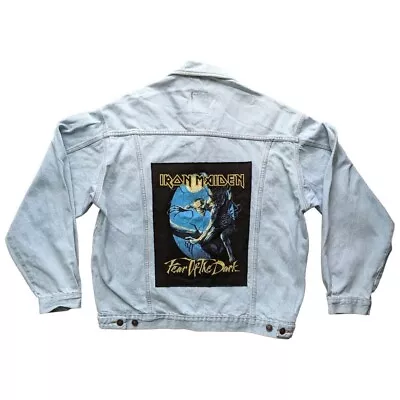 Buy Vintage 80s Iron Maiden Band Denim Jacket, Size L • 60£