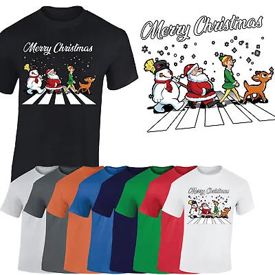 Buy Merry Christmas Mens T-Shirt Snowman Santa Elf Reindeer Xmas Funny Gift Tshirt • 8.99£