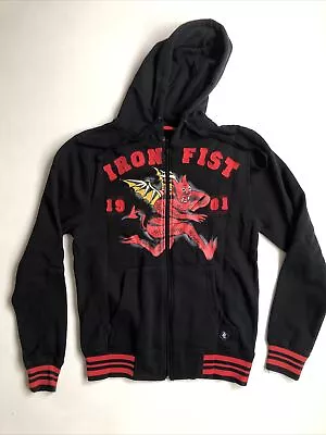 Buy Vintage IRON FIST Hoodie Size S BNWT Goth Rockabilly Pirate Devil Spellout Y2K • 24.99£