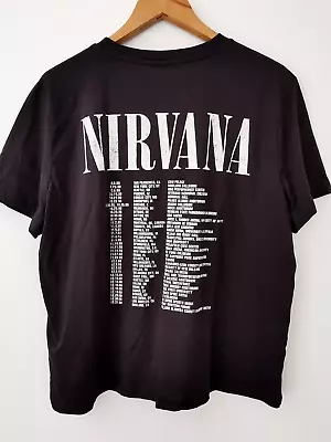 Buy BNWT H&M Divided Nirvana Front & Back Tour Print T-Shirt Size XL * NEW  Grunge • 22.50£