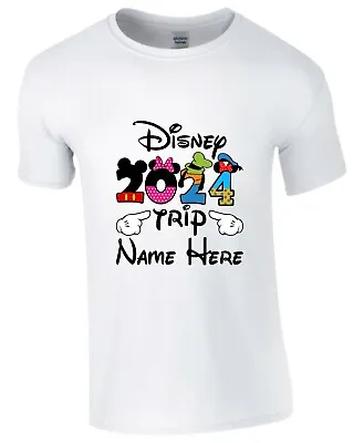 Buy Personalised Disney 2024 Trip (Your Custom Name) Cartoon Lovers Unisex Gift Tee • 11.99£
