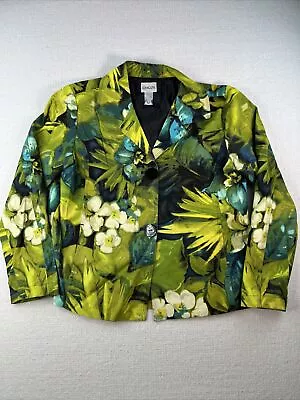 Buy Chico's Fleur Dreams Tropical Blazer Womens Size 1 • 23.38£