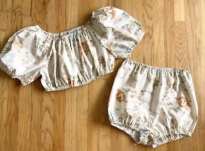 Buy NEW! VTG 60s-Inspired Babydoll Pajamas *Large* Cotton Blend Peasant Top Bloomers • 66.30£
