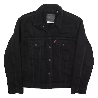 Buy LEVI'S Big E Fleece Lined Womens Sherpa Lined Denim Jacket Black M • 58.99£