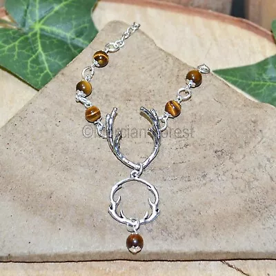 Buy Stag Lord Horned God Necklace - Pagan Jewellery Wiccan Witch Herne Cernunnos Pan • 11£