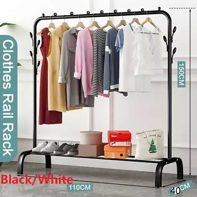 Buy Heavy Duty Garment Rack Clothes Rail Stand Storage Shelf Organize Closet Bedroom • 13.39£