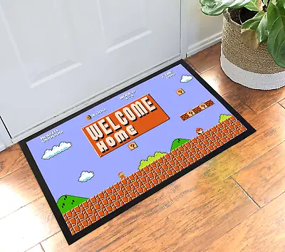 Buy Super Mario Bros Title Start Screen Personalised Doormat Hallway Welcome Mat • 22.99£