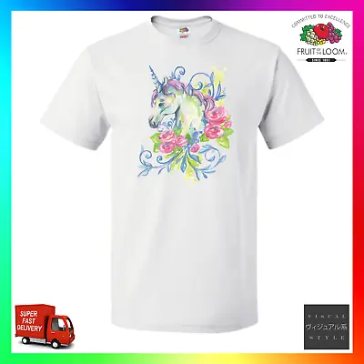 Buy Unicorn TShirt T-Shirt Tee Cute BF GF Watercolour Style Art Mystical Summer  • 14.99£