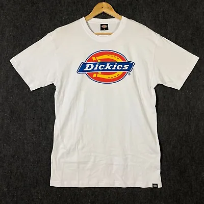 Buy Dickies Basic White T-Shirt Mens Large Spell Out Logo • 11.35£