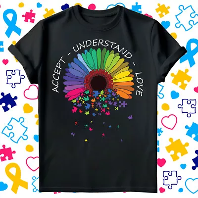 Buy Accept Understand Love Autism Awareness Day ASD Spectrum Disorder Tshirt #AD • 14.99£