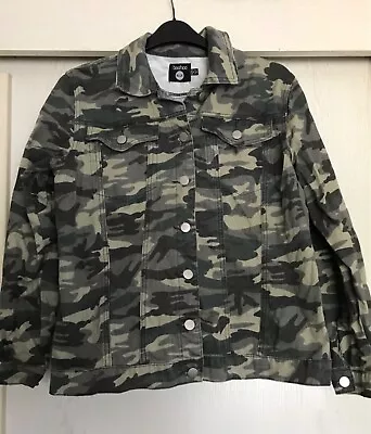 Buy Ladies Camouflage Denim Jacket Size 10 Boohoo Brand New • 7£