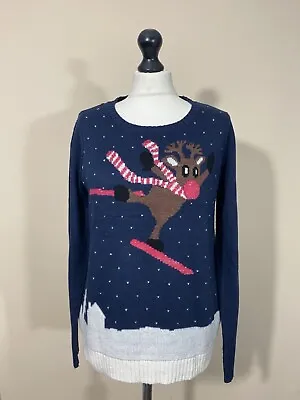 Buy Cute Fun Christmas Jumper Women’s Size 12 (snag On Fabric) • 8.49£