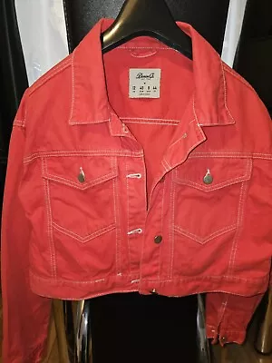 Buy Ladies Red Denim & Co Jean Jacket Size 12 • 3£