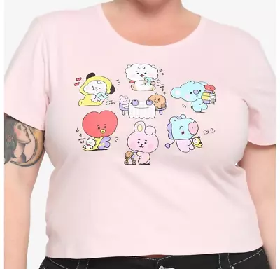 Buy BT21 Little Buddy Group Baby T-Shirt Juniors 2X Pink Double Sided Tee NEW • 16.12£