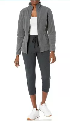Buy Women's Grey Long-Sleeved Full Zip Polar Soft Fleece Jacket Size XL UK 16 • 10.50£