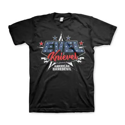 Buy Evel Knievel American Daredevil T-Shirt Black • 21.38£