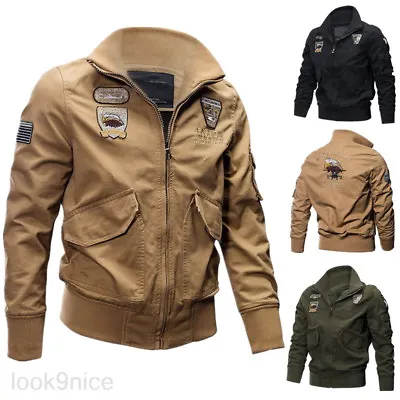 Buy Mens MA-1 Army Jacket Winter Stylish Military Jacket Embroider Coats Cool Jacket • 31.85£