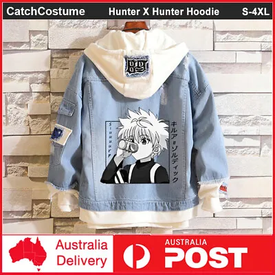 Buy Hunter X Hunter Denim Jacket Hoodie Killua Sweatshirt Coat Anime Cosplay Costume • 37.29£