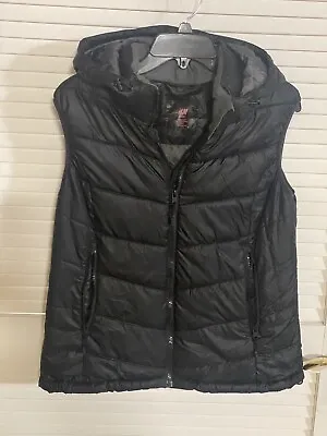 Buy H&M Sport Hoodie Puffer Vest Size 12 Black Toggles Adjustment Women • 14.46£