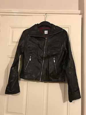 Buy New Look Ladies Faux Leather Black Jacket - Size 12 • 18£