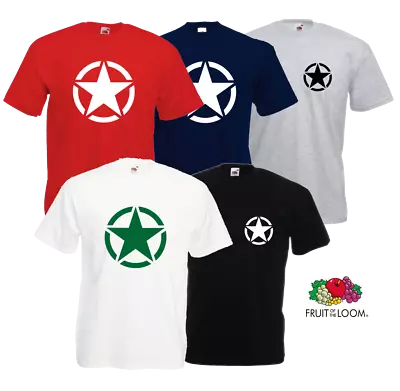 Buy US American Army Star Custom Printed Fruit Of The Loom Tee T Shirt • 8.99£
