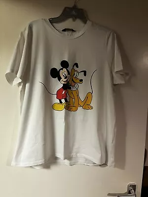 Buy F&&Mickey And Pluto T-shirt Size 20 • 1.99£
